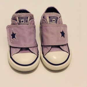 Purple converse sneakers